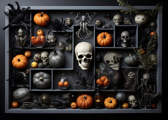 Obraz premium Halloween background with decorations