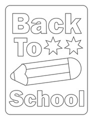 Back To School Activity Book Coloring Alphabet isolated on white background vector cartoon
