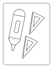 Back To School Activity Book Coloring Alphabet isolated on white background vector cartoon