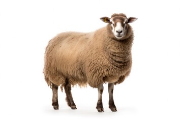 A Sheep, North country cheviot sheep breed isolated on white background. Generative AI - obrazy, fototapety, plakaty