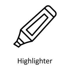Highlighter Vector outline Icon Design illustration. Education Symbol on White background EPS 10 File