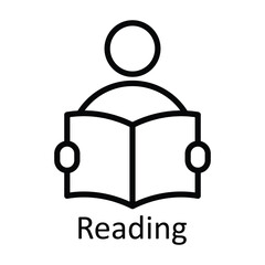 Reading Vector outline Icon Design illustration. Education Symbol on White background EPS 10 File