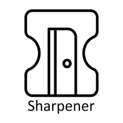 Sharpener Vector outline Icon Design illustration. Education Symbol on White background EPS 10 File