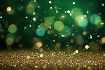 Obraz na płótnie Canvas Background of green sequins and glare, sparkling, for the holiday, christmas. With Generative AI technology