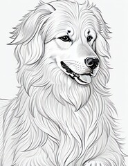 beautiful Golden Retriever look and smile sketchbook clipart