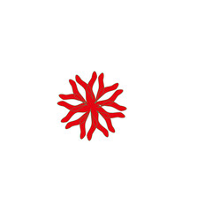 red snowflake isolated on white background