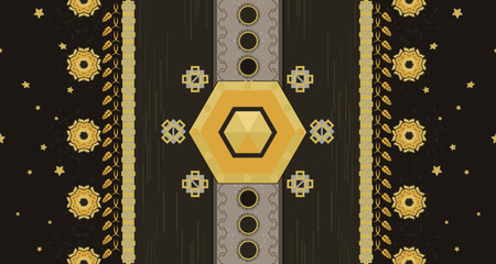 ikat ethnic geomatric pattern accessory vector  with blue wallpaper background  texture Design for Ethnic, carpet,wallpaper,wrapping,Batik,background,fabric,clothing, Vector AI