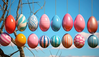 Fototapeta na wymiar Colorful Springtime: Festive Decorations for a Joyful Easter