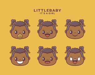 cute little baby face cartoon collection