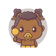 cute baby girl cartoon with toys