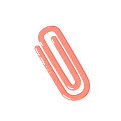 Obraz premium Doodle paper clip. Sign, icon, sticker in childish hand drawn style.