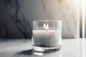 Obraz na płótnie Canvas Candle jar burning light. Generate Ai