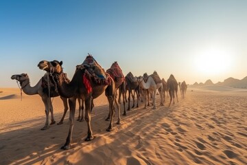 Caravan camels. Generate Ai