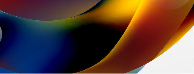 Fluid abstract background, round shapes and circle flowing design for wallpaper, banner, background or landing