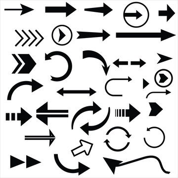 Doodle arrow set, collection of hand drawn elements