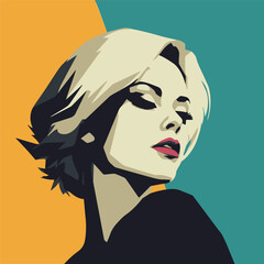  portrait of woman. Vector flat illustration. Avatar for a social network. Vector flat illustration