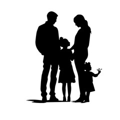 family silhouette illustration 