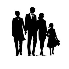 family silhouette illustration 