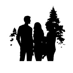 family silhouette illustration 