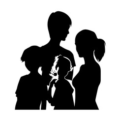 family silhouette illustration 