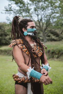 Mayan characterized man with dreadlocks