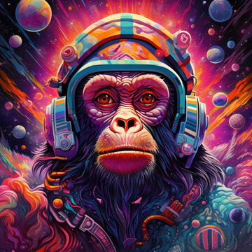 psychedelic space monke