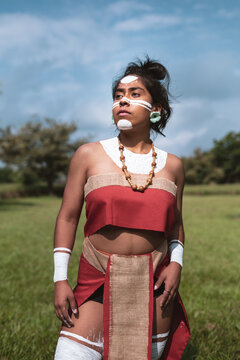 Mayan woman wearing traditional garments