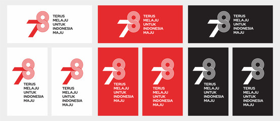 Official logo for the 78th anniversary of Indonesia's independence day. Editorial logo graphic.
