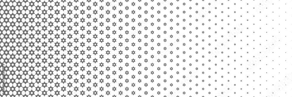 Poster horizontal black halftone of star design for pattern and background.