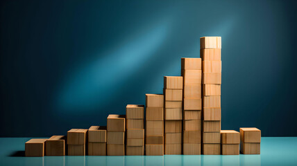 Business concept with wooden sticks, Generative AI