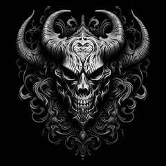 Angry Skull demon Illustration