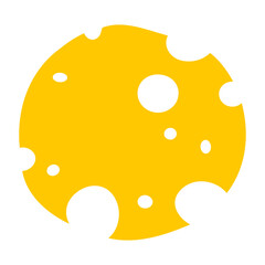 Round piece of cheese. Vector illustration isolated on white background.