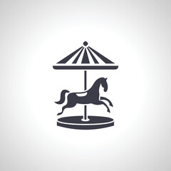 child attraction icon. horse carnival ride icon