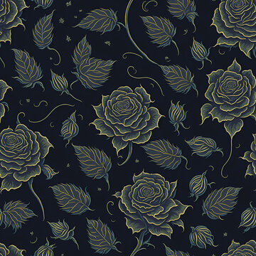 Gilded Beauty: The Golden Rose Pattern!