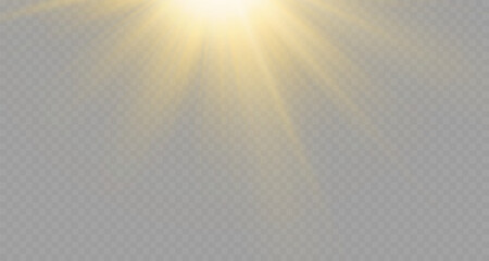 Obraz premium Light effects, glare, glitter, explosion, golden light, Vector illustration. shining golden stars.