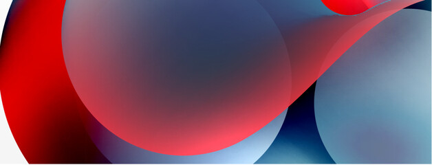 Fluid abstract background, round shapes and circle flowing design for wallpaper, banner, background or landing