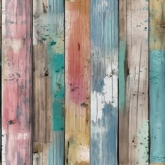 Wood planks, multicolor effective wood texture, Old wooden planks in multi-pastel colours with vintage style for background and texture. Beautiful wooden striped background. Generative AI