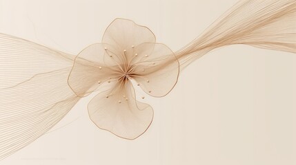 abstract blossom with strokes golden ratio in beige tones relaxing simple minimalist background