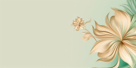 beautiful abstract gold and pink transparent floral design background banner, copy space, minimalism