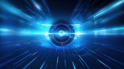 blue light and technology background, free vector illustration in the style of high speed sync