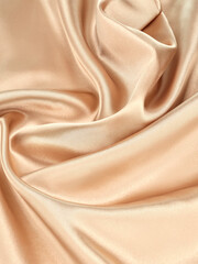Golden silk texture, with beautiful folds, in highlights, vertical arrangement. - 620837196