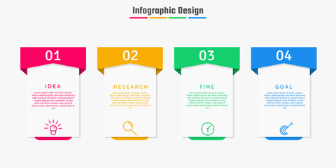 Fototapeta premium Business infographics template. timeline with 4 steps, options. can be used for workflow diagram, info chart, web design. vector illustration