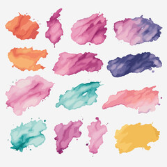 Set of watercolor splashes