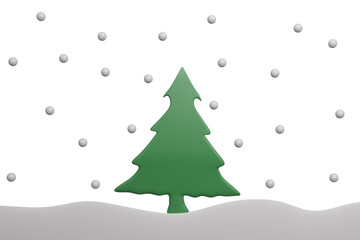 christmas tree with snow