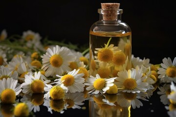 Obraz na płótnie Canvas Oil chamomile perfume. Generate Ai