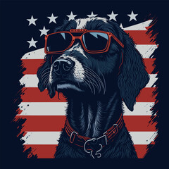 4th of July Patriotic Dog American Flag| Memorial Day Designs | Independence Day