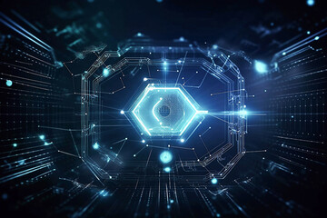 Ai generative. Cyber ​​security. The concept of data protection.