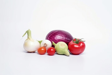 vegetables on white background