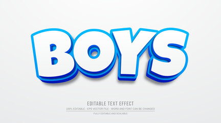 Boys editable text effect
