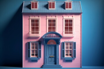 Obraz premium Pink doll house. Generate Ai
